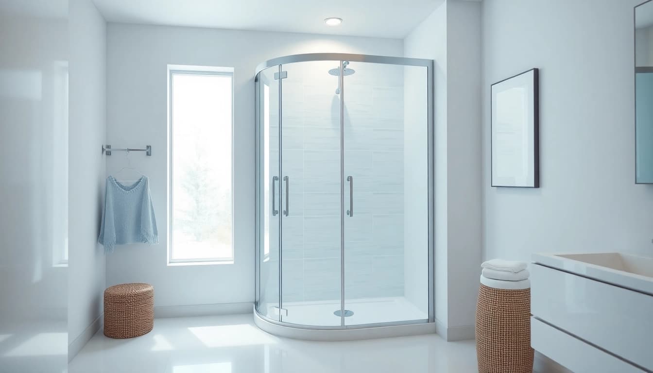 Moderne duschkabine 80x80 eckeinstieg in eleganter Badezimmerumgebung präsentieren.