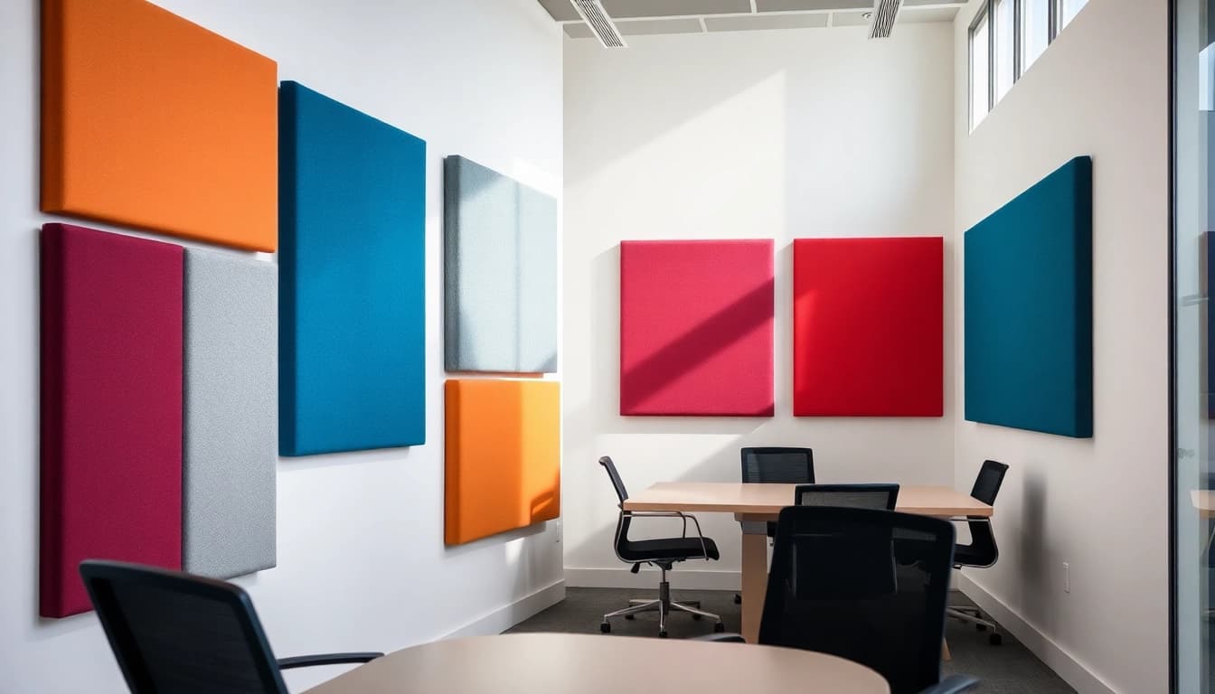 Acoustic Panels enhancing sound control in a modern office environment.