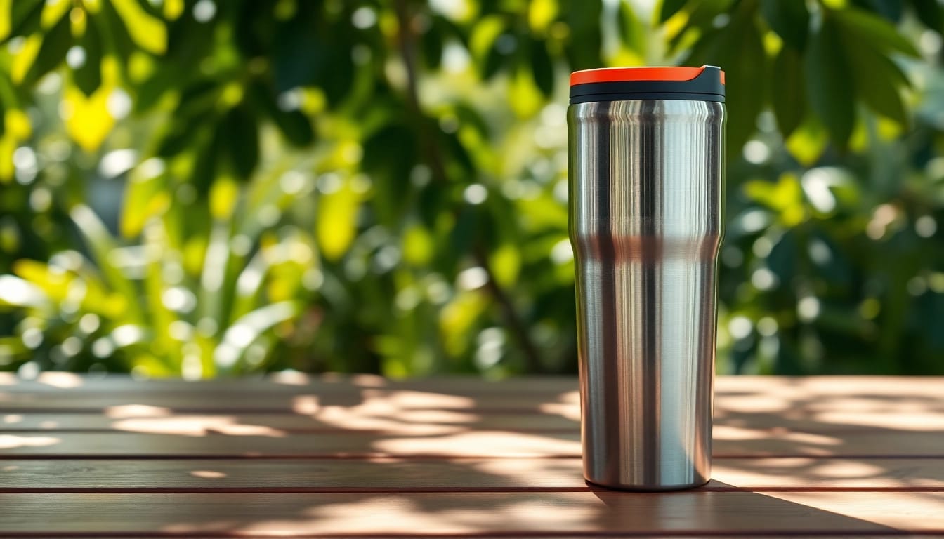 Stylish Tumblers displayed in a natural setting enhancing refreshment and elegance.