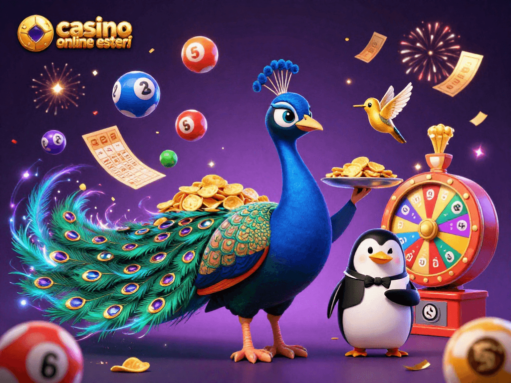 Cattura l'energia del gioco con il fantastico casino online esteri, dove un pavone aristocratico e un pinguino maggiordomo offrono chip d'oro.