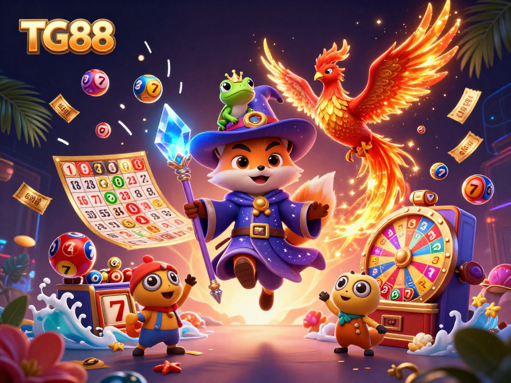 Experience the thrill of winning at TG88 with vivid 3D visuals, slot games, and dynamic lottery elements.