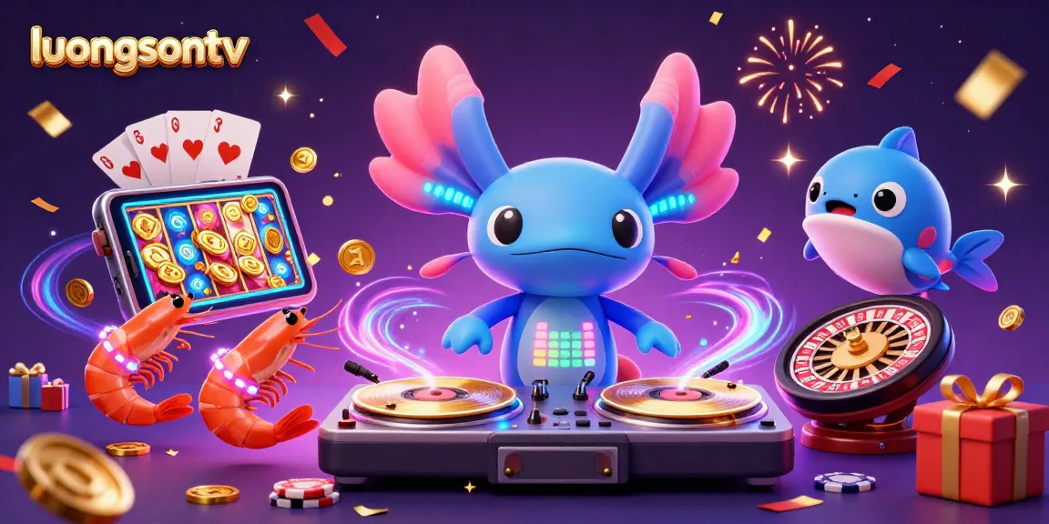 Luongsontv showcases vibrant gaming energy with a dynamic scene of fun casino elements.