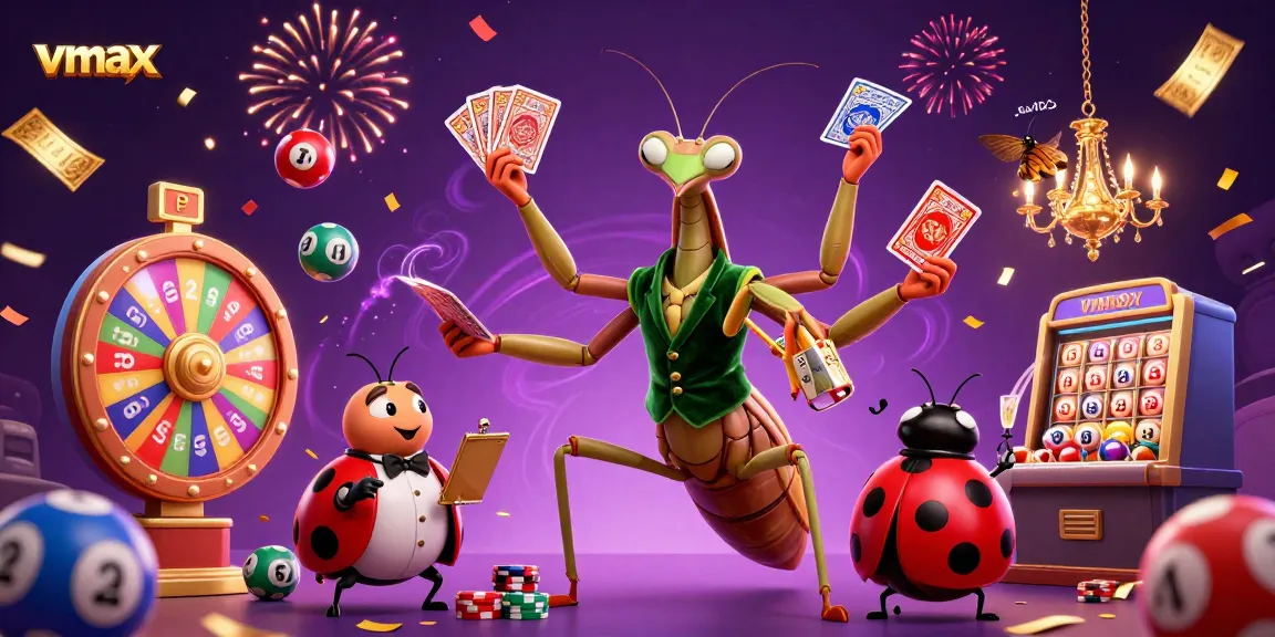 Experience the exciting world of vmax with a vibrant casino scene featuring animated characters and game elements.