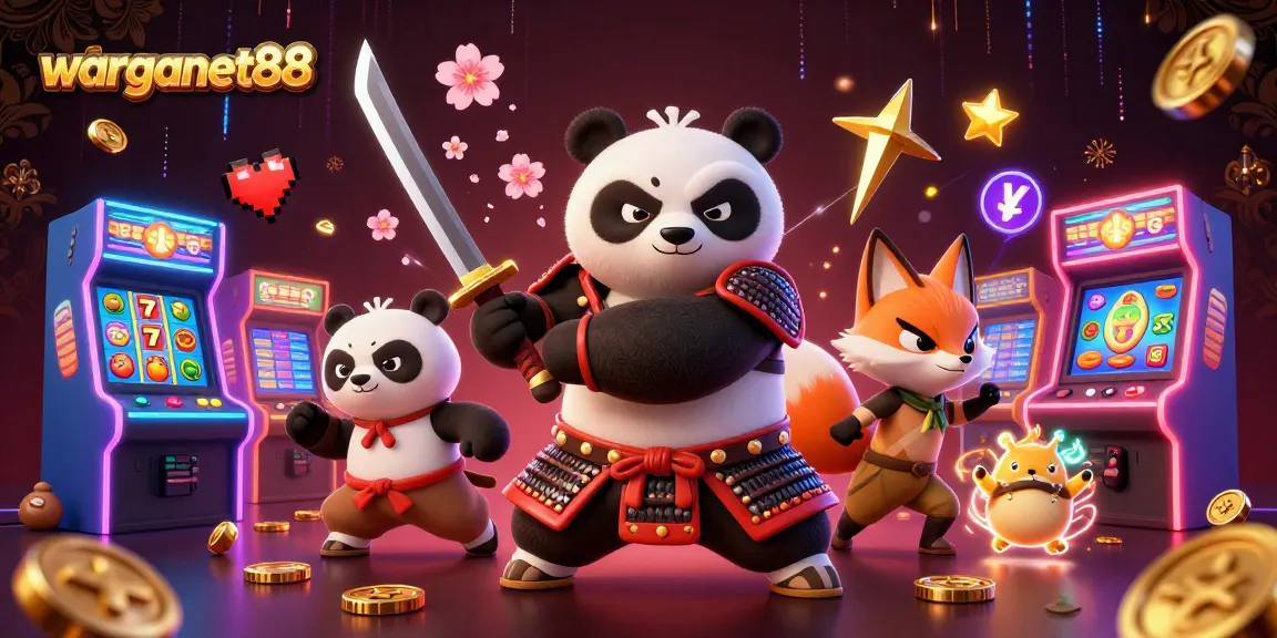 Engage in vibrant gameplay excitement with warganet88's colorful slot reels and animated characters.