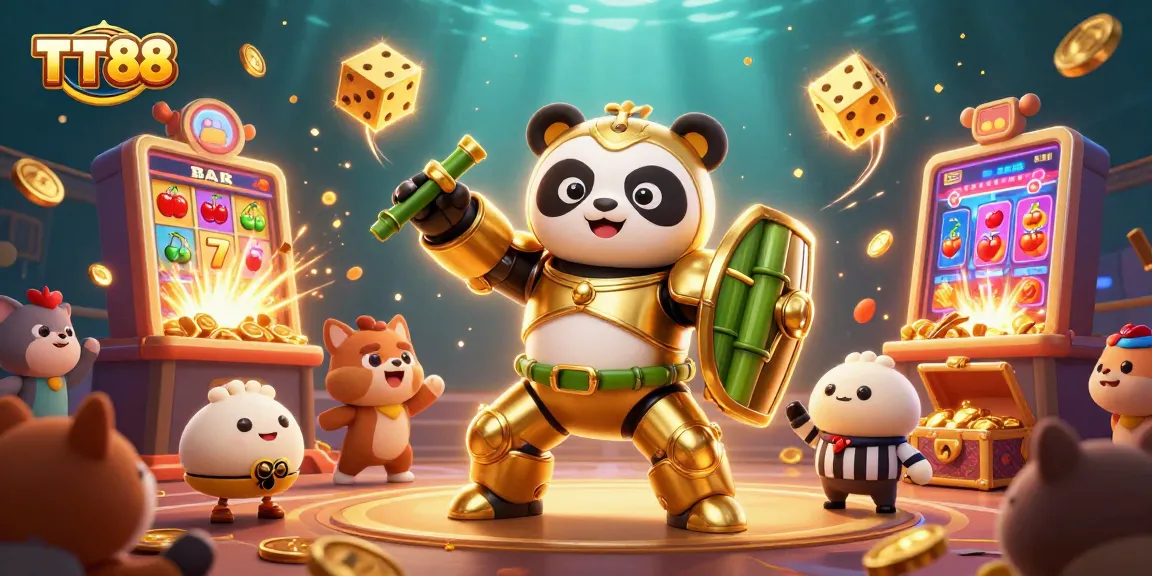 Engage with TT88's energetic casino experience featuring a thrilling slots scene with dynamic elements.