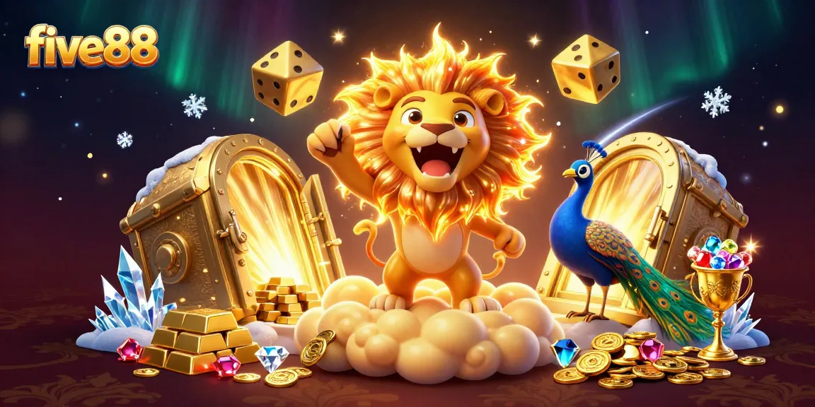 Engage with five88's dynamic gaming universe featuring vibrant characters and casino elements.