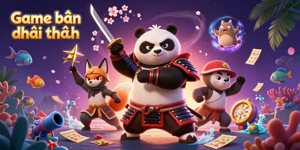 Experience the thrilling Game bắn cá đổi thưởng with dynamic characters amidst colorful underwater elements and vibrant visuals.