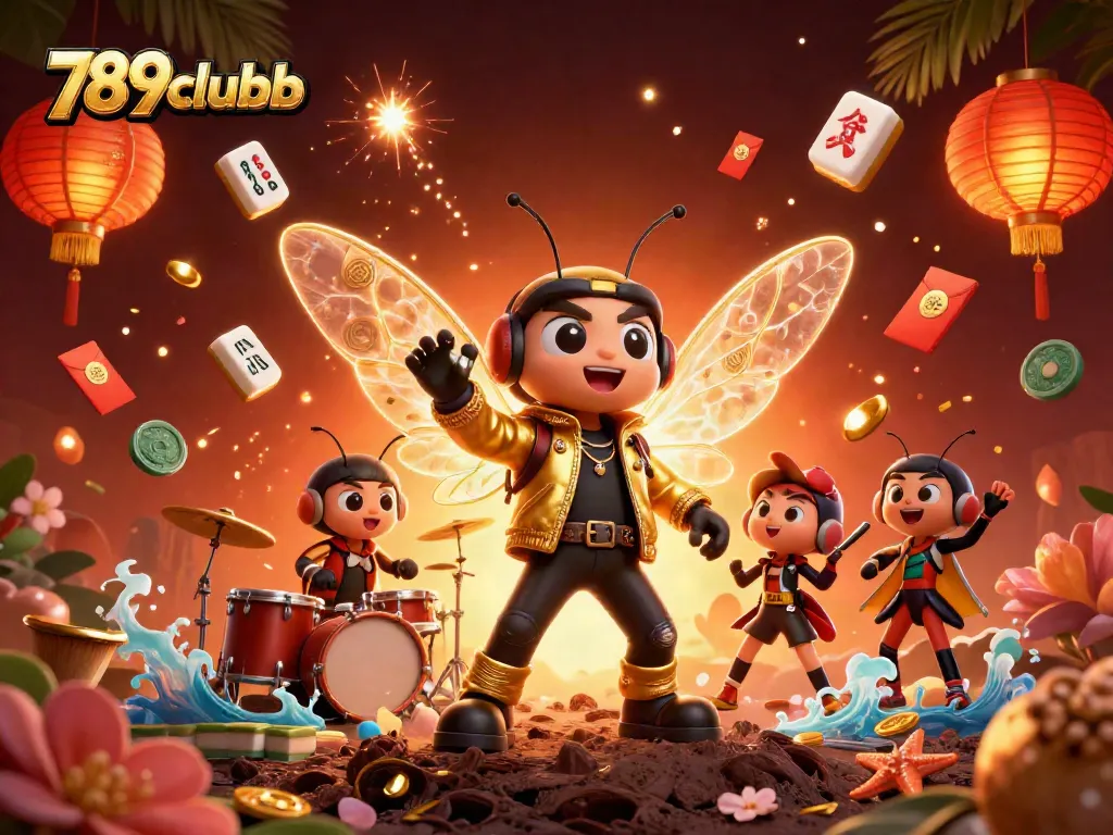 Experience the thrill of winning with 789clubb's vibrant casino scene featuring animated characters and game elements.