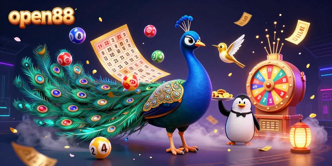 Experience the thrill of open88 with vibrant lottery balls and a luxurious casino atmosphere.