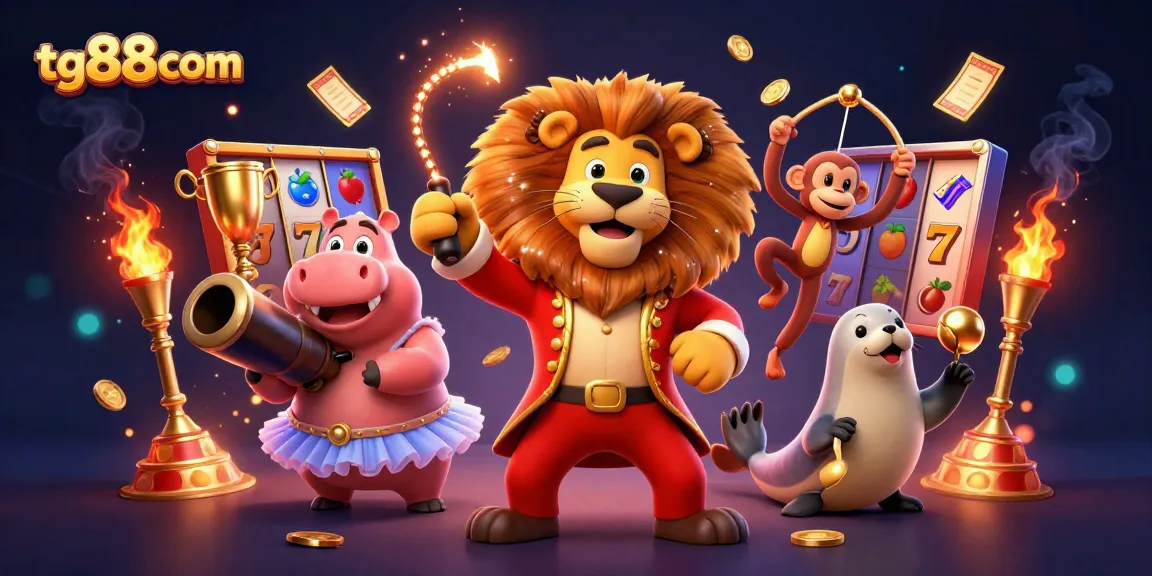 Engage in exciting gaming adventures at tg88com with a vibrant 3D casino illustration.