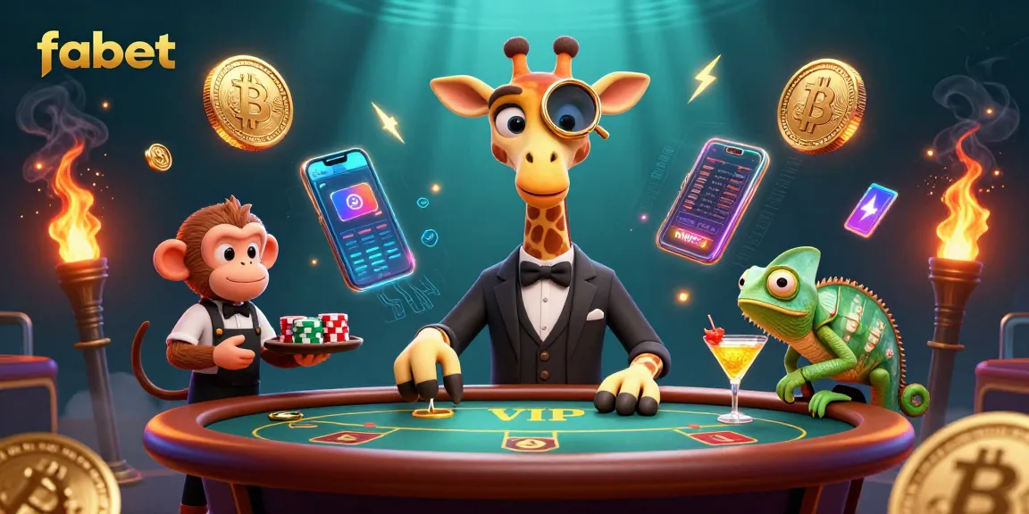 Experience high-stakes fun with fabet as the giraffe deals poker and crypto elements light the scene.