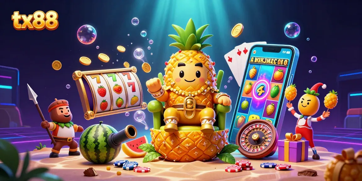 Experience the vibrant gaming scene of tx88 with lively characters and thrilling slot action.