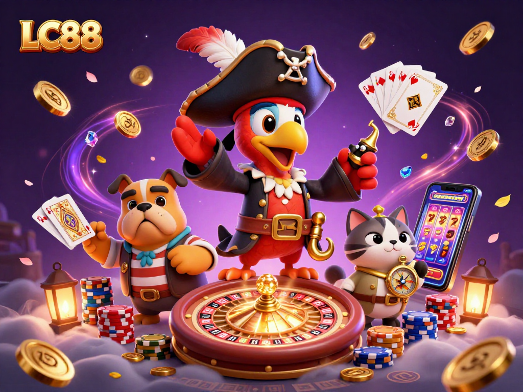 LC88 offers thrilling gaming experiences with 3D pirate characters and dynamic casino elements.