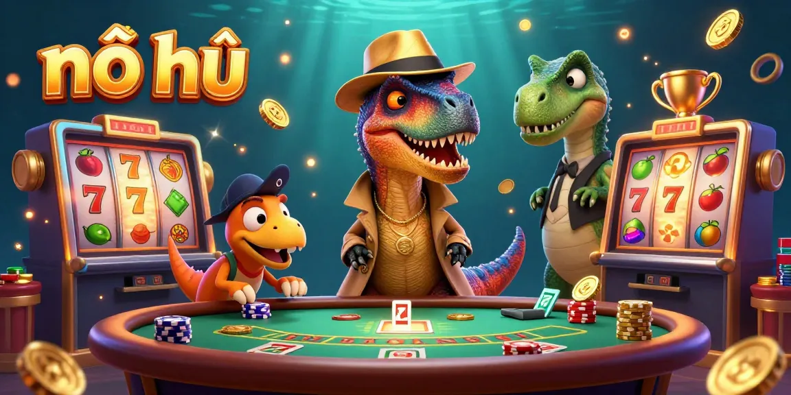 Engage with the thrilling nổ hũ slot experience as a velociraptor counts cards at the casino.