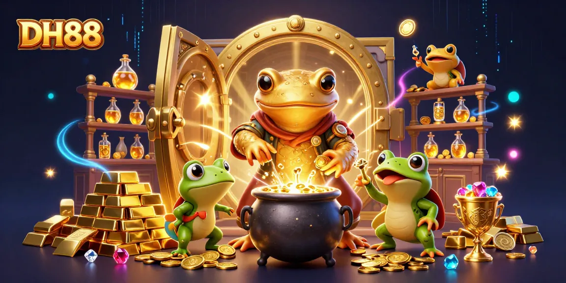 Engage with DH88's vibrant gaming experience featuring golden treasures and lively characters.