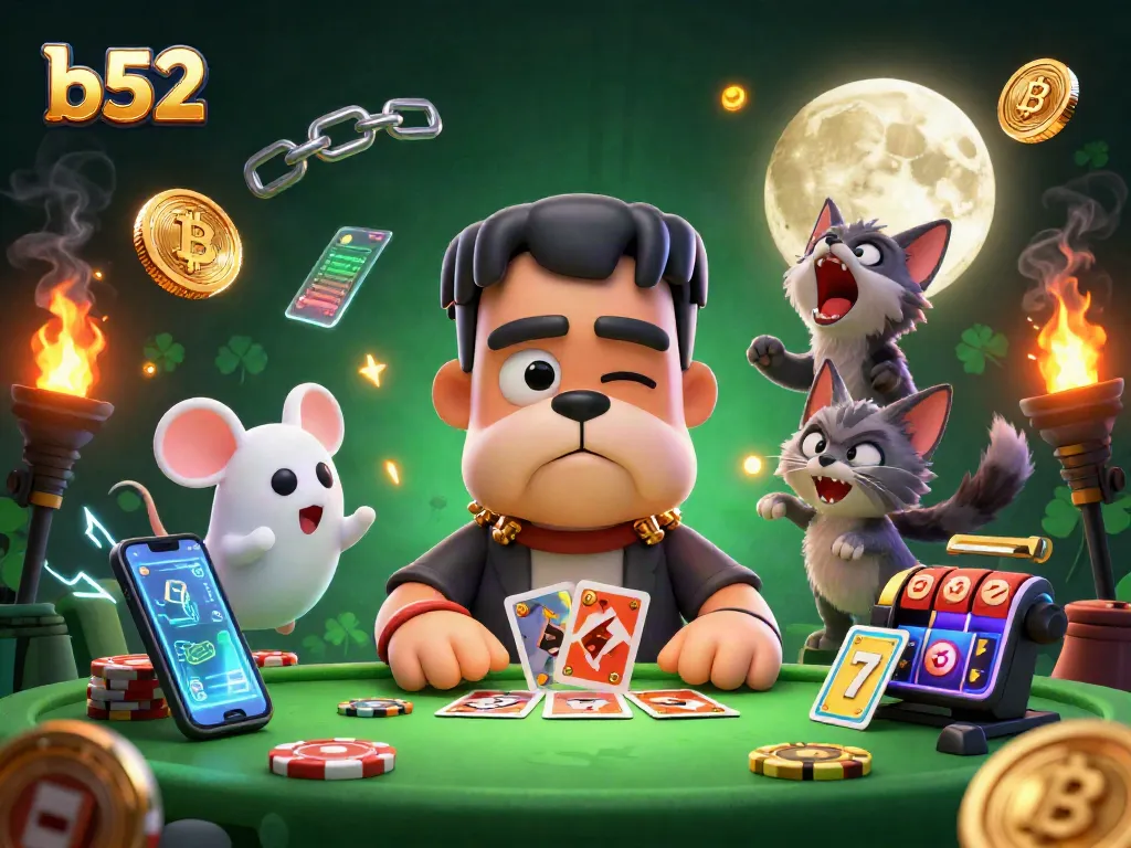 Experience thrilling b52 action with a Frankenstein bulldog at a haunted casino table.