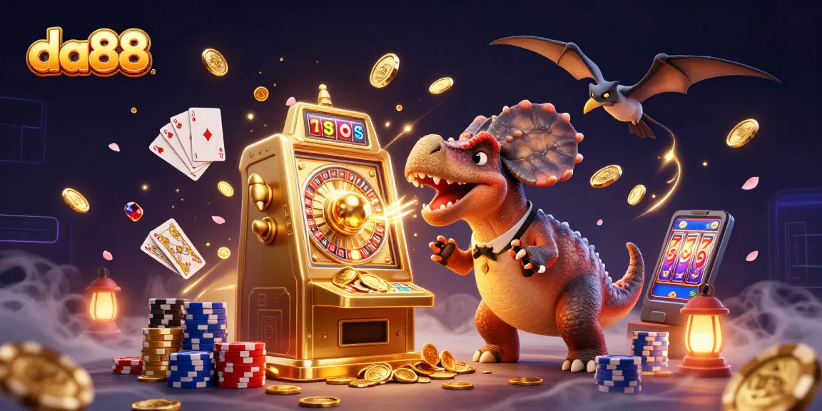 da88 showcases a pachycephalosaurus jackpot scene with coins and dynamic casino elements.