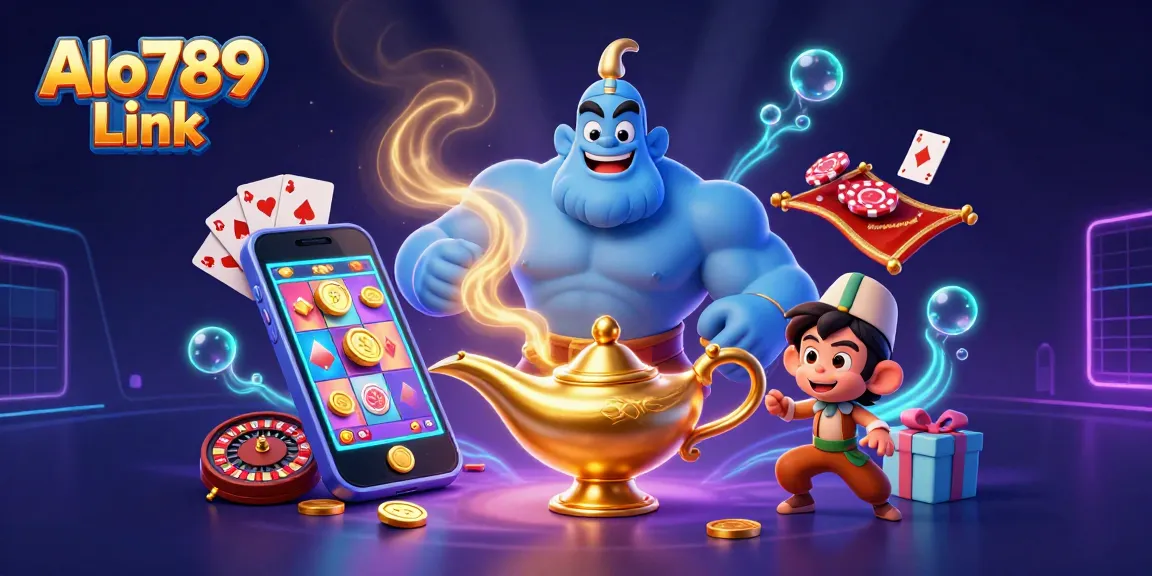 Experience the excitement of gaming with the Alo789 Link featuring vibrant characters and casino elements.