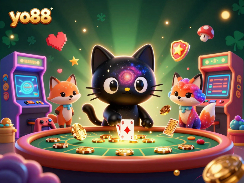 Experience the thrill of yo88 casino with vibrant cosmic characters pulling in golden winnings.