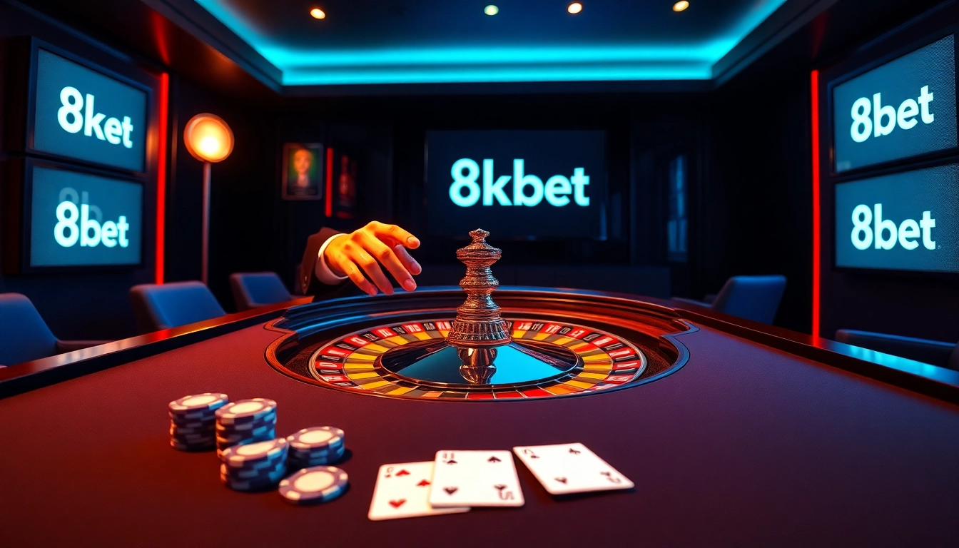 Exciting roulette gameplay at 8kbet's luxurious online casino.