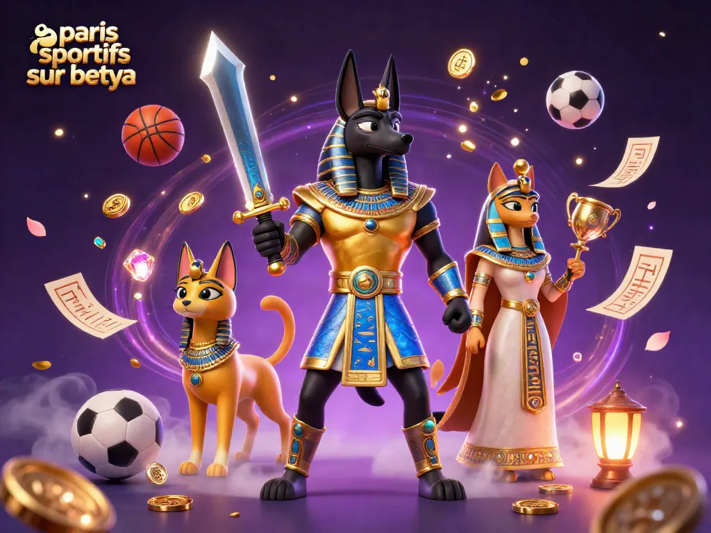 Engage in paris sportifs sur betya with dynamic sports betting elements and characters in action.