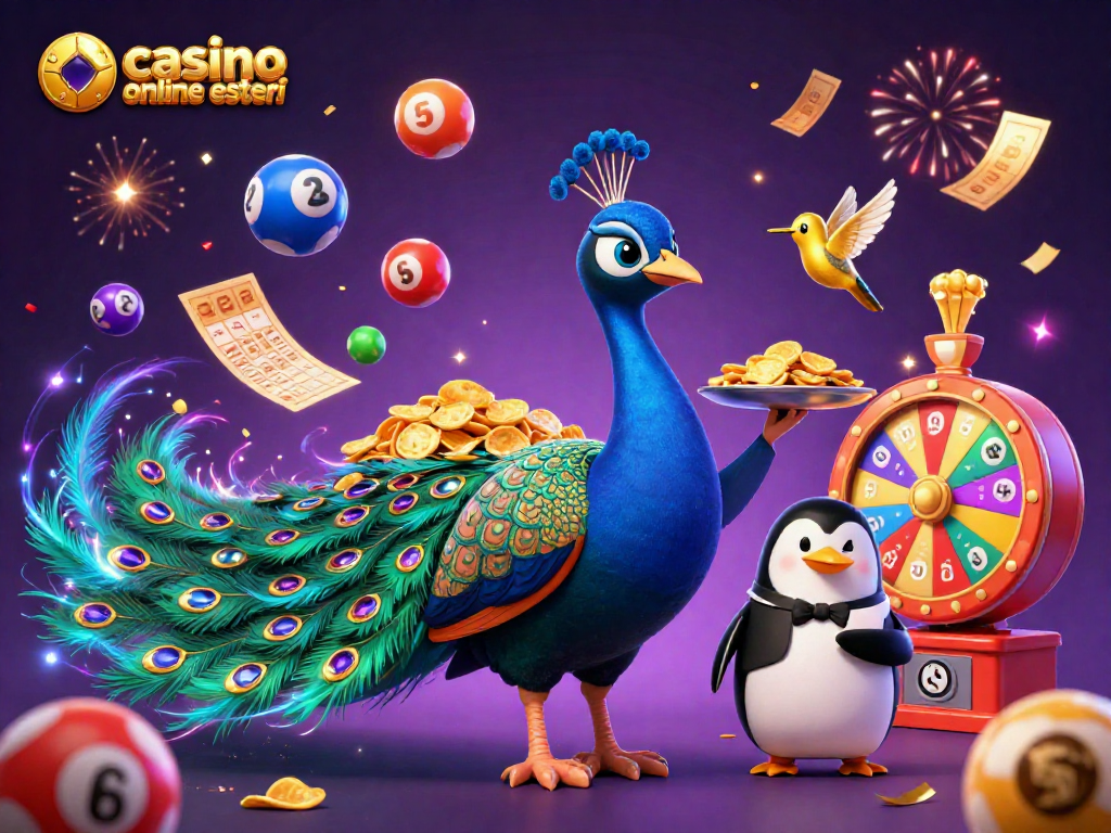 Cattura l'energia del gioco con il fantastico casino online esteri, dove un pavone aristocratico e un pinguino maggiordomo offrono chip d'oro.