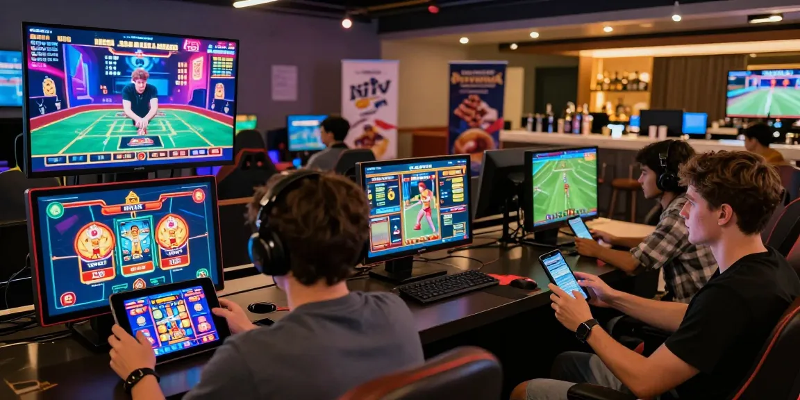 Online gaming scene at 79club featuring diverse players engaged in live casino, slots, and sports betting.