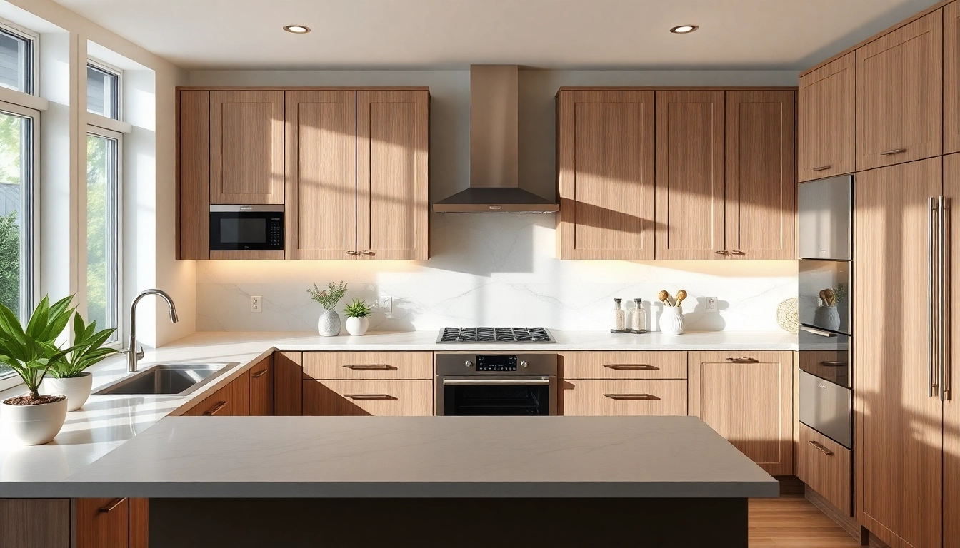 Cabinet Refacing Clearwater FL in a modern kitchen with elegant cabinetry and bright natural lighting.