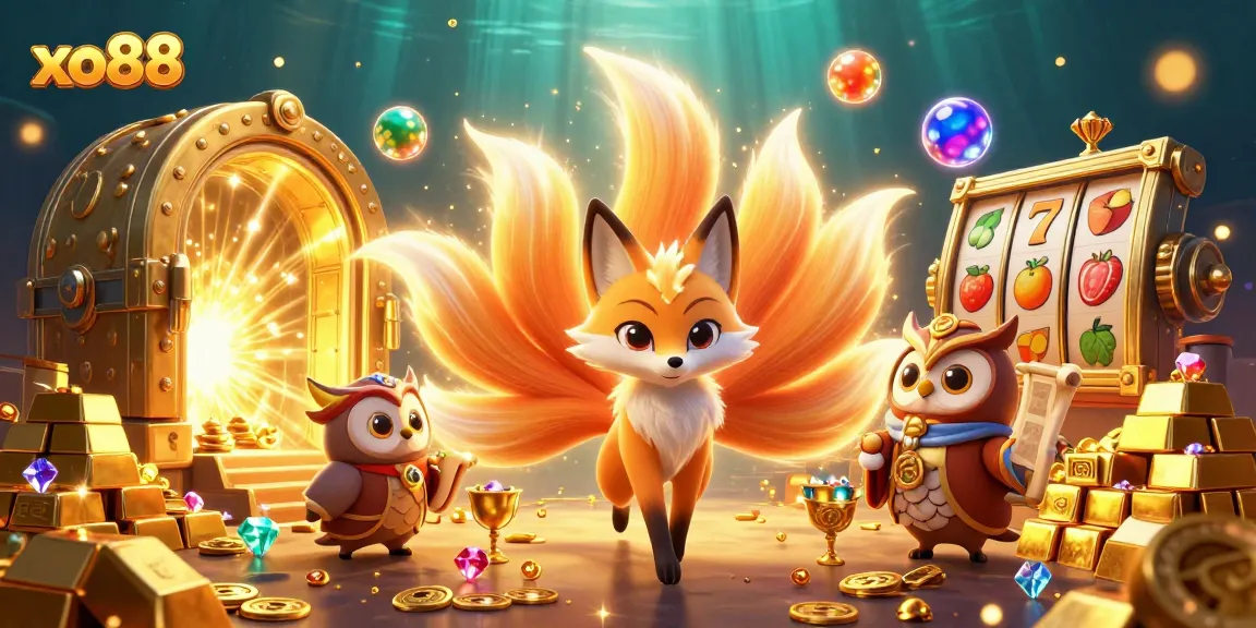 Enticing xo88 online slots scene with vibrant characters and lavish treasures for an immersive gaming experience.