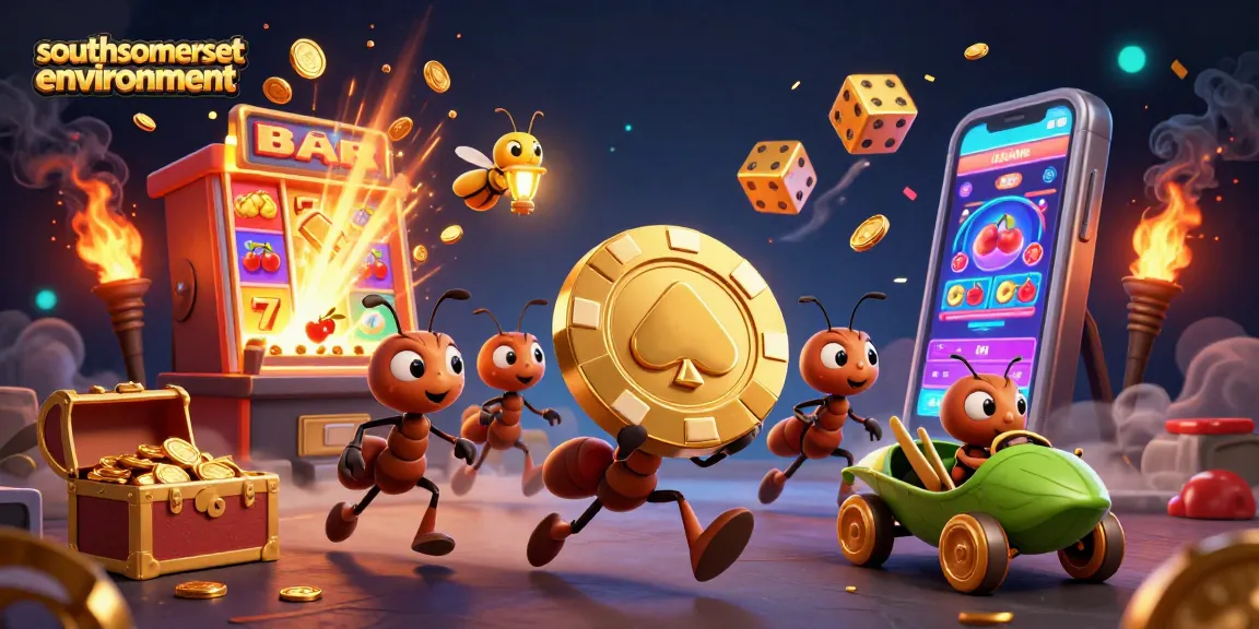 Join the ants at southsomersetenvironment for a thrilling heist in this vibrant casino scene.