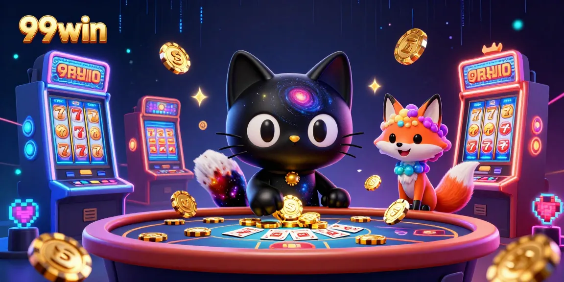 Win big with 99win in an exciting cosmic casino scene filled with vibrant game elements.