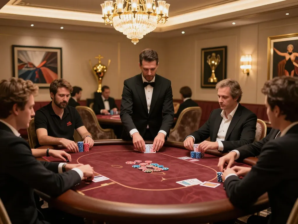 Experience link slot gacor action in a sophisticated VIP poker room with high-stakes players.