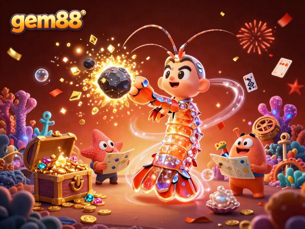 Experience the excitement of gem88 with a galactic samurai and treasures in a vibrant casino scene.