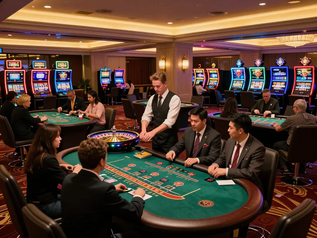 Players engaging in dynamic gameplay at lienminhkjc casino with vibrant tables and lively atmosphere.