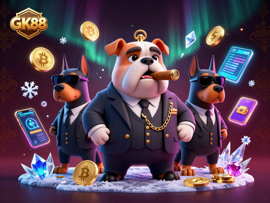Engage with GK88's gaming experience alongside a mafia boss bulldog and his bodyguards.
