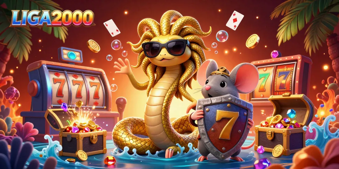 LIGA2000 menampilkan suasana kasino yang menarik dengan gulungan slot yang mendebarkan dan karakter yang ramah, mempromosikan kemenangan yang tak terlupakan!