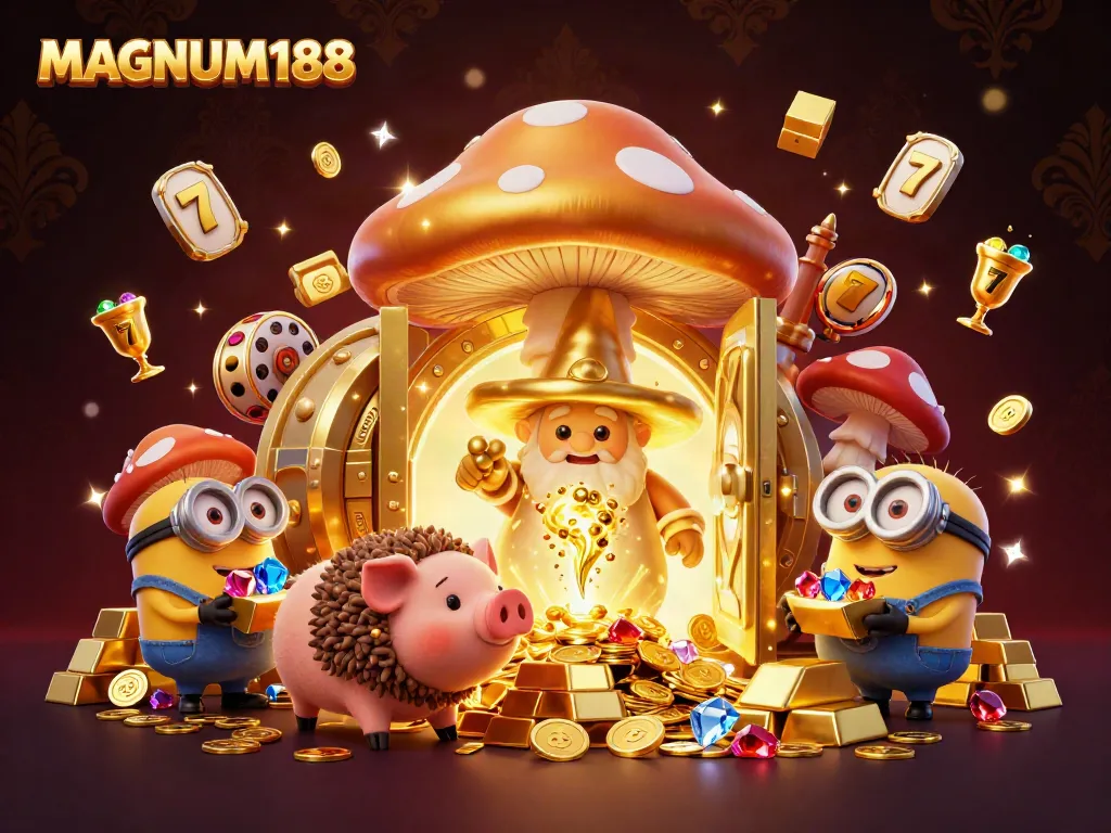 Spin and win with MAGNUM188’s vibrant gaming treasures, featuring immersive golden magic.