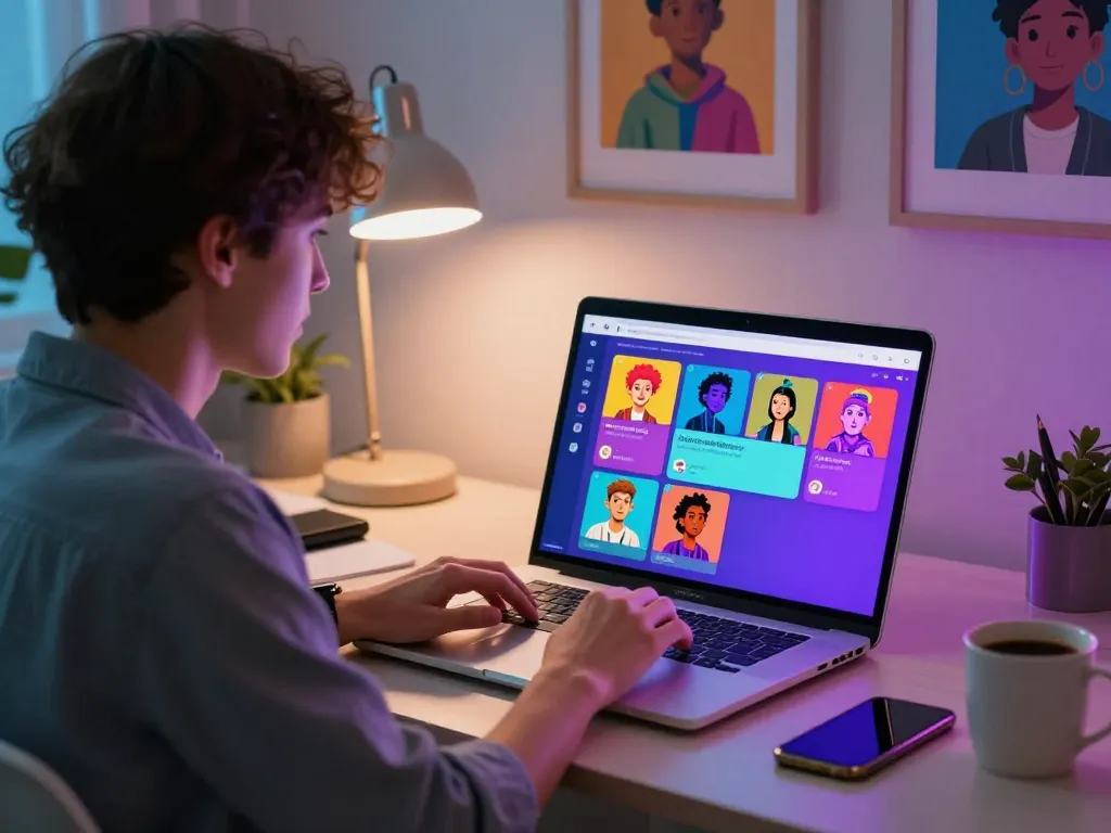 Engaging experience with Crushon interactive AI chat technology in a vibrant workspace.