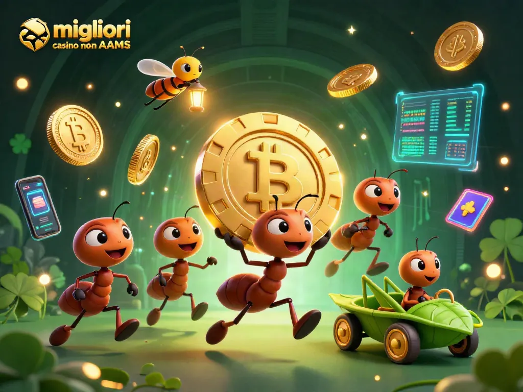 Gioca nei migliori casino non AAMS con schemi e chip d'oro trasportati da formiche in fuga.