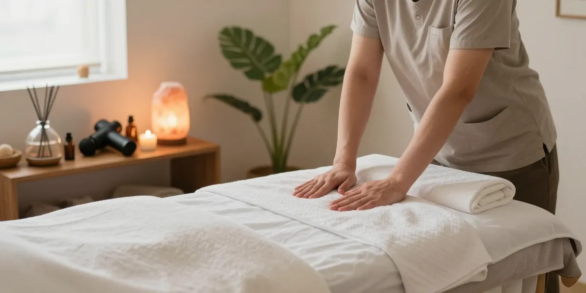Enhancing your 용인출장마사지 experience in a peaceful wellness setting with relaxing elements.