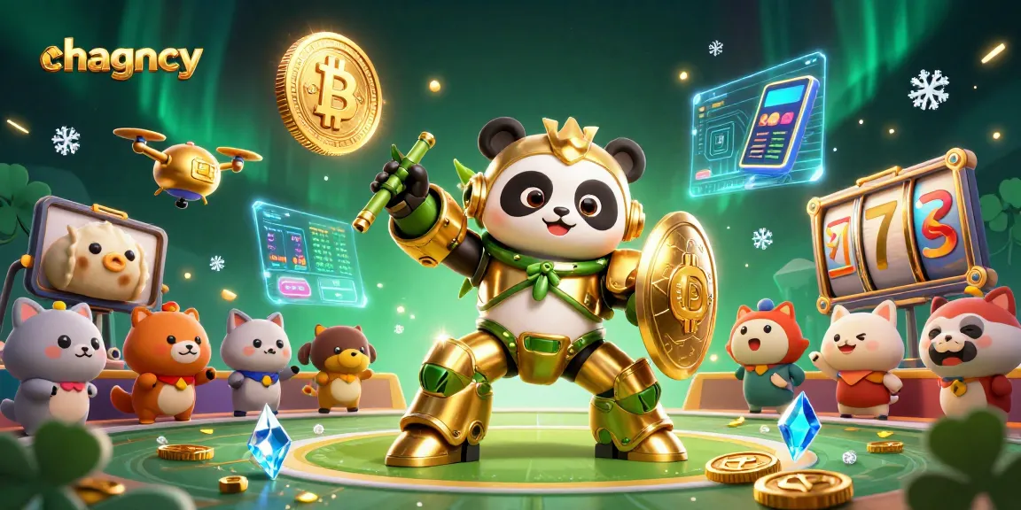 Engage in exciting Bonus Buy slots with chagency, featuring a vibrant casino arena and 3D characters.