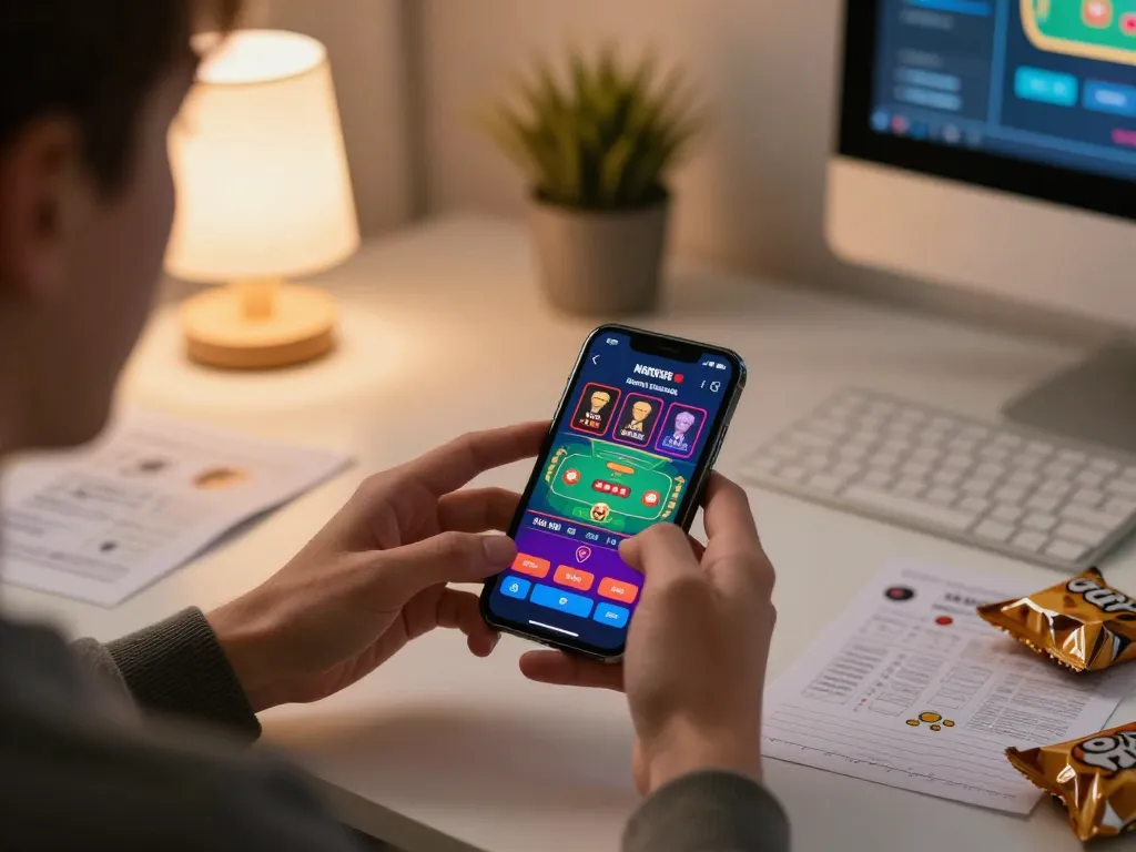 Engaging online gaming moment with 88betcom app interface on smartphone, showcasing live poker betting.