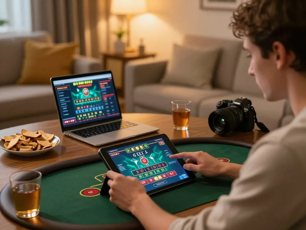 Experience the thrill of AE888 live dealer baccarat in a cozy home setting with engaging gameplay.