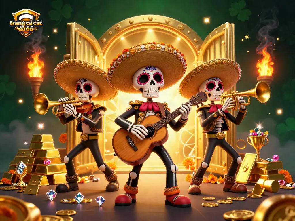Khám phá trang cá cược đá bóng với sắc màu rực rỡ và âm nhạc sống động từ đội mariachi trong không gian casino hấp dẫn.