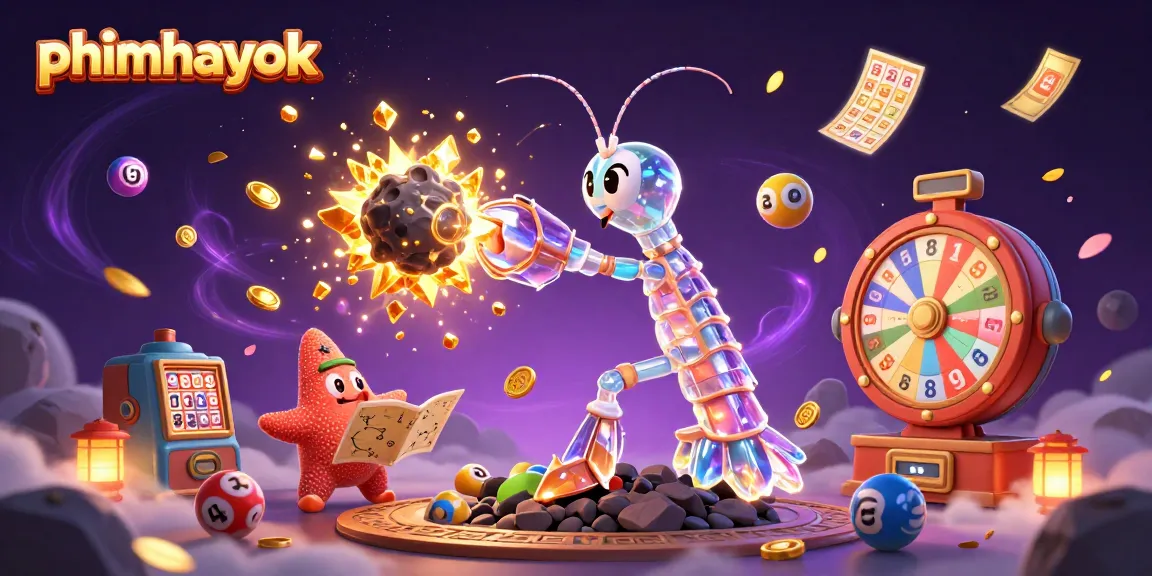 Experience excitement with phimhayok as a mantis shrimp punches through an asteroid, showering gems!