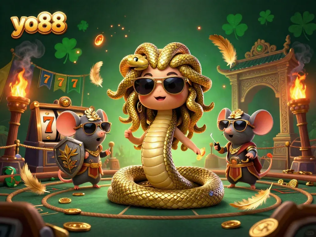 Experience thrilling gameplay at yo88 with a captivating 3D illustration showcasing casino excitement and vibrant characters.