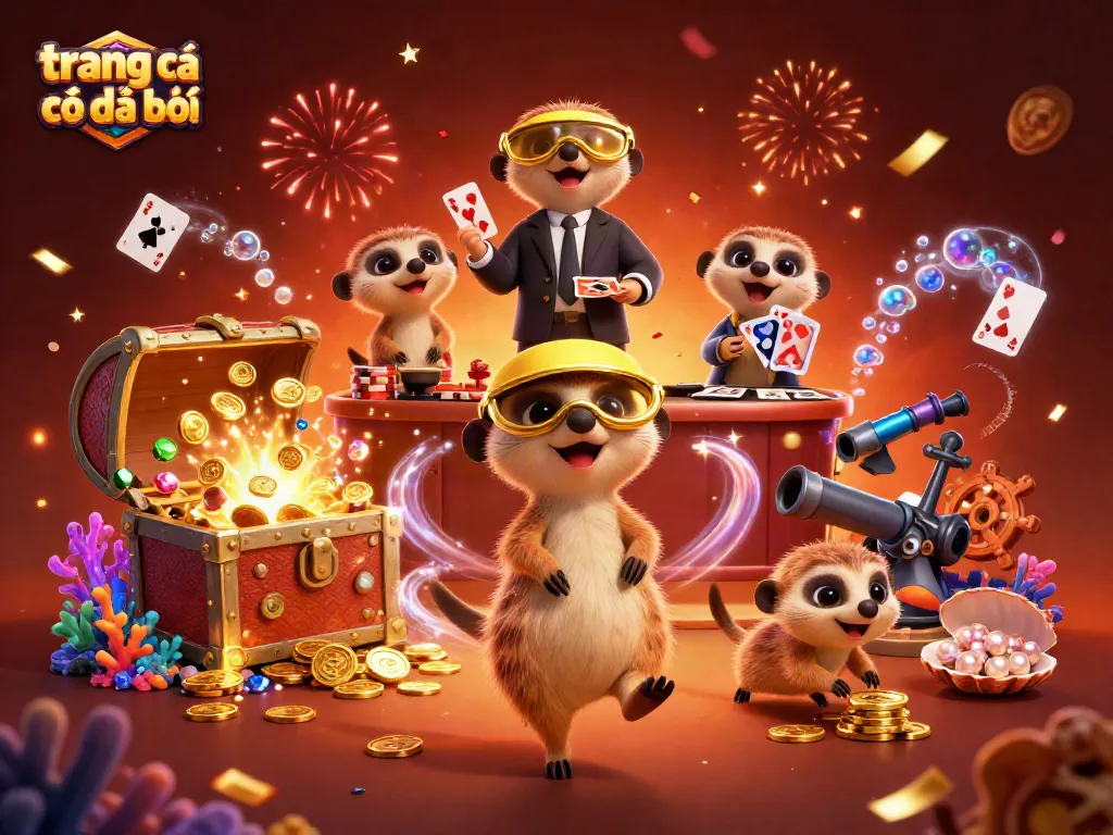 Trang cá cược đá bóng nổi bật với bầy meercats điều hành sòng bạc cùng kho báu khổng lồ.