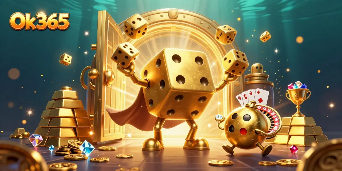 Experience thrilling gameplay and excitement with Ok 365, featuring a vibrant casino scene filled with sparkling treasures and action.