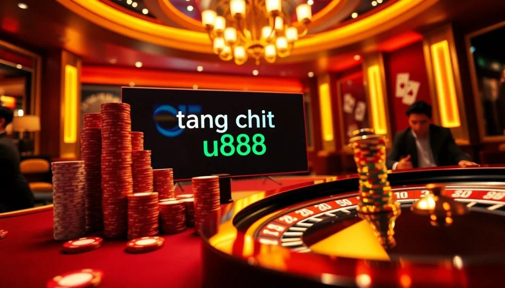 Exciting gameplay at trang chủ u888 with vibrant roulette and poker chips in a professional casino setting.