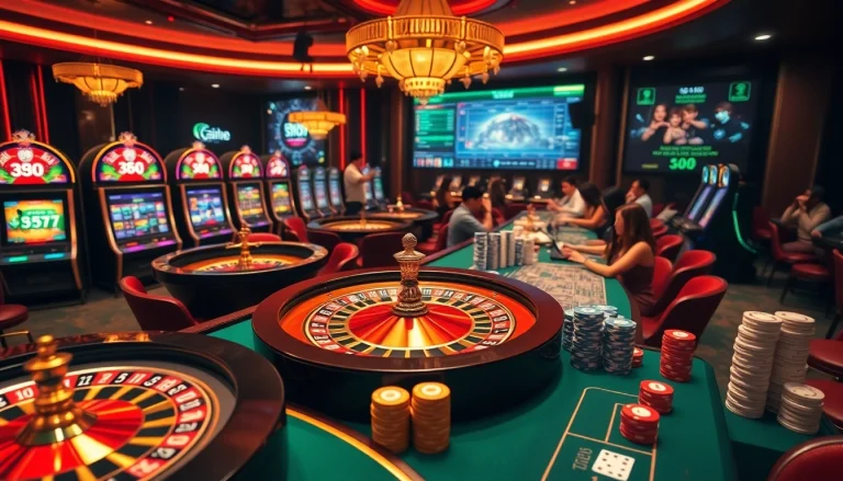 Engaging scene of gamblers at nhà cái tg88, showcasing vibrant digital casino action.